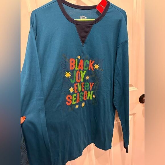 Men's XL tall Christmas pajamas blue set - Picture 2 of 4